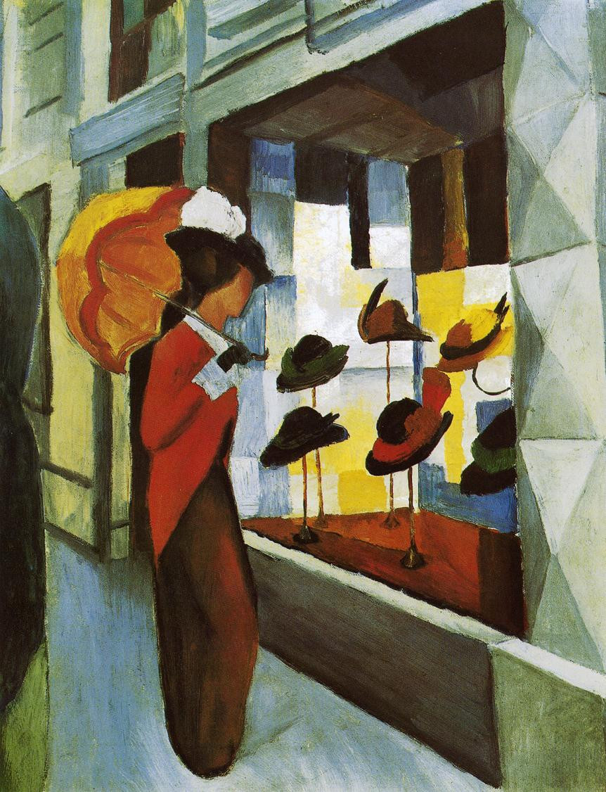 August Macke Before The Hat Shop By Auguste Macke